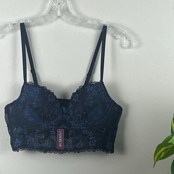 Adore Me Other - ADORE ME Jetblack Pushup Demi Lace Bra New with Tag Size 36A